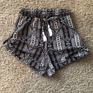 High waisted tribal print shorts